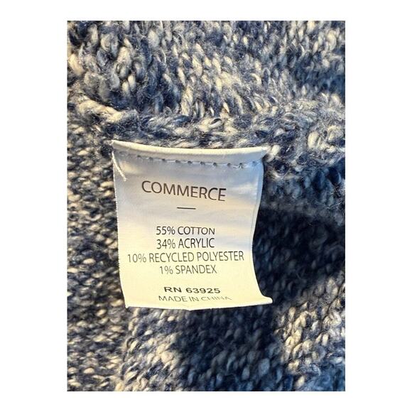 Commerce Men's Blue Crew Neck Long Sleeve Pullover Sweater Size Large‎ - Picture 4 of 6